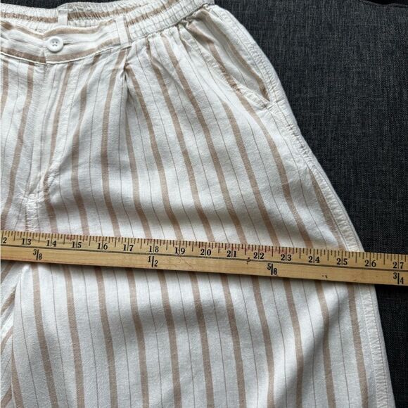 Aerie Two-Piece Set – Striped Button-Down Shirt L High-Waist Wide-Leg Pants M - Picture 3 of 16